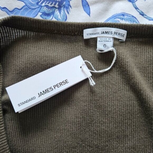 STANDARD James Perse Ribbed Midi Dress Green - Picture 5 of 8